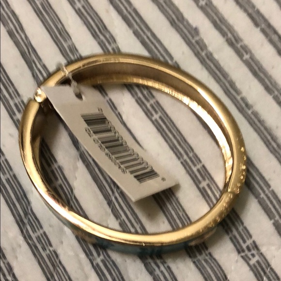 Blue and gold bangle bracelet - Picture 2 of 6